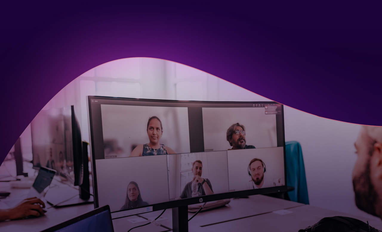 Screen showing a meeting
